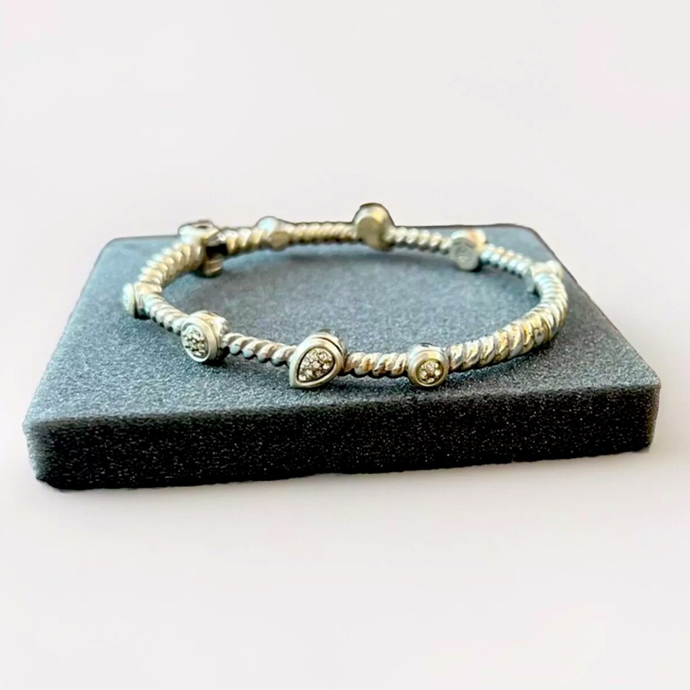 Brighton Yalta Massandra Hinged Bangle Gold and Silver